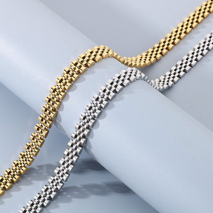 Collar de Acero Inoxidable Dorado Impermeable para Mujer, Joyería 2026, Collar con <span class=keywords><strong>Cadena</strong></span> Cubana Chapada en Oro de 18k para Mujer - Product Image 3