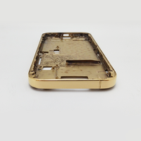 Étui de protection doré semi-finis, acceptant logo personnalisé, placage sous vide, cadre central de luxe pour iPhone 16 Pro Max