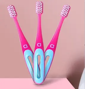 Bestseller 3-er Pack kundenspezifische kinderweiche Zahnfleischschutz-Zahnbürste helle Farbe ultraweiche Zahnbürste