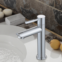 Robinet de lavabo moderne en chrome, en acier inoxydable, à montage sur plan, monotrou, pour usage domestique