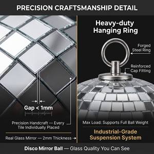 Espejo reflectante colgante de 2 cm a 100 cm, tamaño personalizado, <span class=keywords><strong>bola</strong></span> de discoteca para fiestas, discotecas, festivales, decoración navideña, fábrica OEM - Product Image 3
