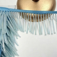 Franges perlées multicolores RYL 6CM, dentelle à pompons en perles tubulaires, accessoire de couture pour robe de scène, jupe, rideau, décoration intérieure, en stock