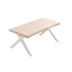 Xena Fit Table basse à plateau relevable Chêne Finition blanche Meubles de salon - Product Image 1