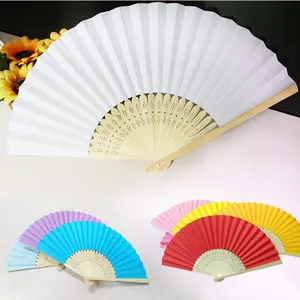 Tùy Chỉnh Diy Trống Giấy Fan 7 Inch Cầm Tay Fan Vẽ Tranh Màu Trắng Folding Fan
