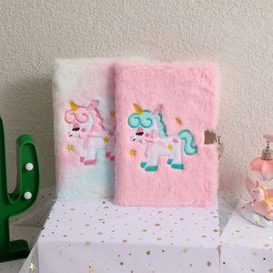 A5 160 Pages Plush Hardcover Notebook Cute Students Kids Journal Children Cartoon <b>Diary</b> With <b>Lock</b> - Product Image 5