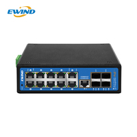 Switch PoE industriel géré L2+ 8 ports Gigabit PoE, 2 ports RJ45 Uplink, 4 ports SFP fibre, montage sur rail DIN, IP40, switch Ethernet