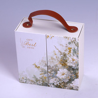 Boîte cadeau en carton rigide personnalisée, emballage vide, double porte, fermeture magnétique avec poignée, pour mariage, anniversaire, cadeaux d'affaires