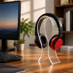 <span class=keywords><strong>Support</strong></span> de <span class=keywords><strong>casque</strong></span> en acrylique en forme de U, <span class=keywords><strong>support</strong></span> d'écouteurs, taille, épaisseur et couleur personnalisables, vente en gros, 5 mm, 8 mm, présentoir pour magasin - Product Image 4