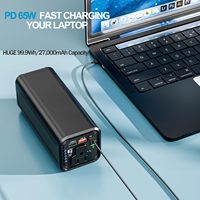 27000mAh 99,9Wh Aluminiumlegierung 2-in-1 Tragbares Ladegerät Powerbank 100W AC-Anschluss 65W USB-Schnellladung Höhenverstellbar für Outdoor