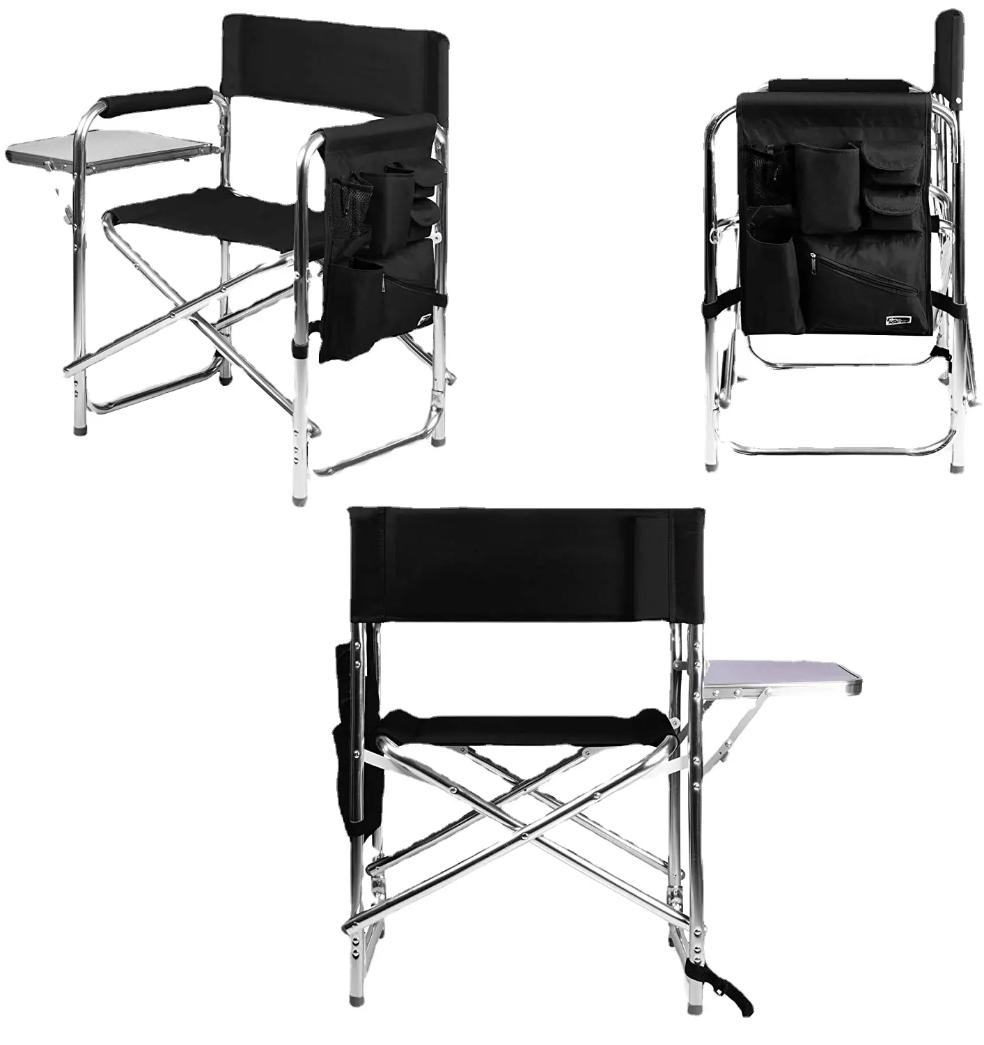 Hangrui Lightweight Foldable Metal Director Chair for Camping, Traveling, Fishing, Picnic, or Deck Use