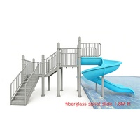 Toboggan aquatique en fibre de verre en spirale, hauteur 1,8 m, pour aire aquatique et piscine, certifié EN1176 CE