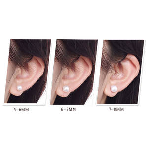 Alla rinfusa, piccolo, vero e proprio orecchino con <span class=keywords><strong>perla</strong></span> <span class=keywords><strong>di</strong></span> acqua dolce, S925, perle in argento sterling, borchie, gioielli senza nickel, donne minimaliste - Product Image 4