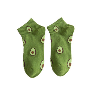 100% coton femmes été cheville chaussettes courtes mignon Floral <span class=keywords><strong>avocat</strong></span> imprimé respirant et anti-dérapant tricoté Techniques - Product Image 5