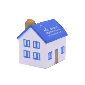 PU定制标志房屋压力球促销廉价房屋形状压力玩具