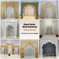 Arche de mariage blanche style indien ZKAI, ensemble de supports de toile de fond métalliques pointus pour événements personnalisés et scènes de fête