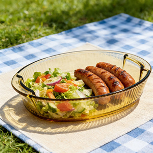 <span class=keywords><strong>Bandeja</strong></span> para Hornear de Vidrio de Borosilicato Grueso, Resistente, Apta para Lavavajillas, Ovalada, para Uso en <span class=keywords><strong>Horno</strong></span> - Product Image 1