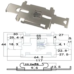 Electrical Rail Clip Epoxy Protected Power Supply Installation Bracket for Switch Relays Mounted on DIN Rail General Purpose Use