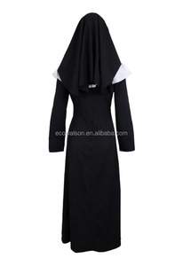 <span class=keywords><strong>Suore</strong></span> Cosplay costumi donne ragazze cristiana religione cattolica missionaria suora abito nero festa di carnevale di natale di Halloween - Product Image 4