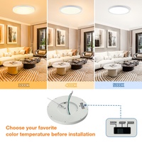 Plafonnier LED encastré 12 pouces, directement de l'usine, 3000K-5000K sélectionnable, certifié ETL, luminaire à montage en surface dimmable pour la maison