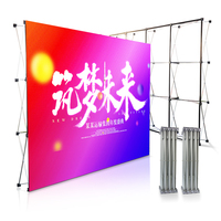 Bannière en tissu à tension murale pour stand d'exposition portable à tirette personnalisée avec support Étapes à répétition Toile de fond pour salon professionnel Affichage pop-up
