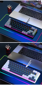 Spanish Mechanical <strong>Keyboard</strong> with RGB Backlight USB Wired 68-key Gaming <strong>Keyboard</strong> for Laptop PC Computer - Product Image 6