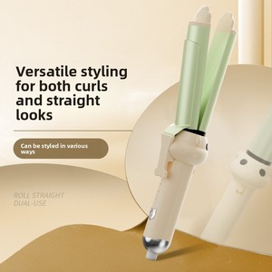 Lisseur et boucleur <span class=keywords><strong>2</strong></span>-en-1, design ours mignon, mini fer à lisser portable de voyage, température constante pour filles et étudiantes - Product Image 3