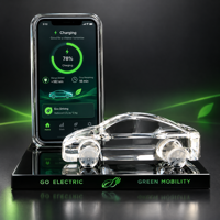 Neelpure 191347 Trophée personnalisé en cristal gravé en forme de voiture, support de téléphone imprimé UV, récompense de course pour concessionnaires automobiles