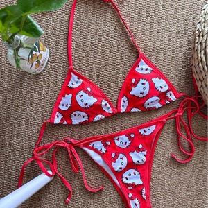 Nuovo <span class=keywords><strong>Bikini</strong></span> Cartoon HelloKitty 2025 per le Vacanze, <span class=keywords><strong>Sexy</strong></span> e Carino, Set Due Pezzi con Logo in Vita, Taglie Forti, Schiena Scoperta - Product Image 4