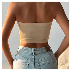 Sujetadores <span class=keywords><strong>sin</strong></span> tirantes antideslizantes, push-up, de punto, inalámbricos, tipo <span class=keywords><strong>bandeau</strong></span>, <span class=keywords><strong>sin</strong></span> costuras, cómodos, tipo top, con soporte y acolchados para mujer - Product Image 3