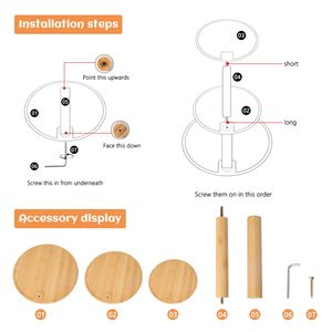 3 Tier <span class=keywords><strong>cupcake</strong></span> đứng, gỗ <span class=keywords><strong>cupcake</strong></span> tháp đứng 50 cupcakes, lớn vòng xoay tầng Khay cookie món tráng miệng hiển thị - Product Image 4