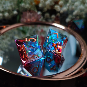 HS DICE MDN Logo personnalisé polyédrique tranchant galvanoplastie <span class=keywords><strong>jeu</strong></span> <span class=keywords><strong>de</strong></span> dés <span class=keywords><strong>RPG</strong></span> pour donjons et Dragons accessoire <span class=keywords><strong>de</strong></span> <span class=keywords><strong>jeu</strong></span> - Product Image 4