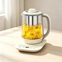 Bouilloire Électrique Sans Fil 1,8 L avec Contrôle de Température, Idéale pour Préparer des Préparations pour Bébés, Eau Sûre, Style Samovar Arabe, en Verre Intelligent, pour la Santé et la Maison