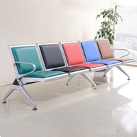 Chaise d'attente 3 places en PU avec structure métallique renforcée MT MEDICAL pour hôpitaux et aéroports