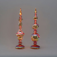 Tisch-Weihnachtsbäume mit LED-Beleuchtung, beleuchtete goldene Quecksilber-Glasbäume, handgeblasen, Weihnachtsdekoration, Lieferant