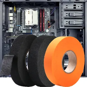 Ruban adhésif en Polyester pour câblage de voiture, bande d'emballage, coloré, en coton, Orange, pour harnais métallique automobile, bande d'emballage