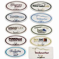 Étiquette de matelas brodée sur mesure en tissu feutre avec logo de marque canadienne, nouveau style, haute qualité, surjetée, vente en gros