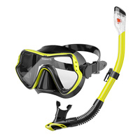 Ensemble de masque de plongée et de tuba ZMZ DIVE M11+S300 noir avec tuba de plongée en verre trempé de haute qualité et lunettes de plongée tuba sec