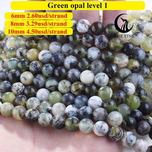Zhe Ying 6mm 8mm 10mm perles rondes d'opale verte naturelle cristal pierres précieuses en vrac perles d'opale verte - Product Image 6