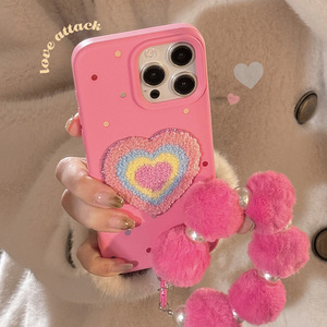 <span class=keywords><strong>Cover</strong></span> per telefono <span class=keywords><strong>rosa</strong></span> carina creativa con braccialetto di peluche per ragazze custodia per telefono Custom Custom design per <span class=keywords><strong>iPhone</strong></span> 14 15 16 custodie - Product Image 3