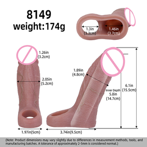 FAAK Manchon de pénis pour homme, gaine de pénis à tête fermée, anneau flexible pour pénis, extenseur de pénis, jouet sexuel pour hommes, vente en gros pour les professionnels de l'industrie des adultes - Product Image 2