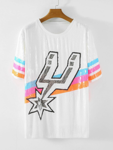 En gros Blouses pour femmes Antonio, coupe oversize, col rond, en jersey, à sequins San Antonio, style Spur-s, populaire - Product Image 3