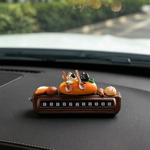 Top Rhyme Cute Cat Temporary Parking Sign Resin 12 Inches One Click Hide Car Interior Decoration Center Console Ornament - Product Image 2