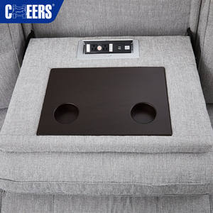 MANWAH CHEERS Sofá seccional reclinable eléctrico gris de tela de lujo de 5 plazas con salida de CA y Puerto USB para muebles de sala de estar - Product Image 6
