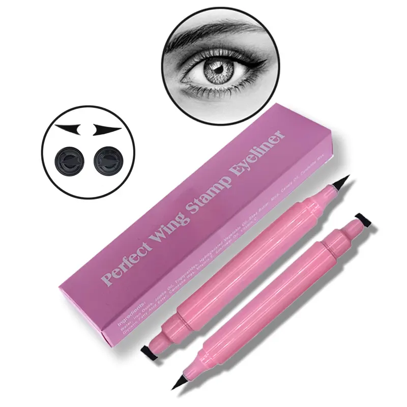 Makeup tool easy drawing sponge double side fast dry cat eye stamp liner pen for new users winged liquid stamp eyeliner