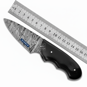 มีดล่าสัตว์ปรับแต่งได้ทำด้วยมือพร้อมใบมีดเหล็กดามัสกัสด้ามจับเขาควาย Sheath-DD-DAM-129แกะสลักเลเซอร์ - Product Image 1