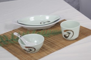Assiettes de service réutilisables en mélamine en forme de <span class=keywords><strong>bateau</strong></span> banane <span class=keywords><strong>pour</strong></span> crème glacée, desserts, fruits, yaourt, fête - Product Image 5