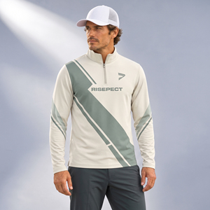 Camiseta Deportiva Personalizada de Manga Larga con Cierre en el Cuello, Poliéster y Elastano, Ropa Deportiva de Secado Rápido, Fabricante - Product Image 1