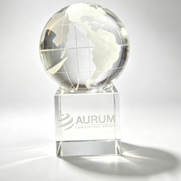 Offre Spéciale : Globe Terrestre Rotatif Unique en Verre Personnalisé et Économique, Idéal pour Cadeau ou Décoration de Bureau – Autres Articles Artisanaux en Cristal