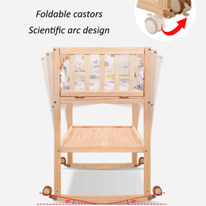 Station de soins pour bébé convertible 3 en 1 <span class=keywords><strong>Table</strong></span> à langer réglable, berceau à bascule et support de bain <span class=keywords><strong>Table</strong></span> à langer en bois massif pour la crèche - Product Image 6
