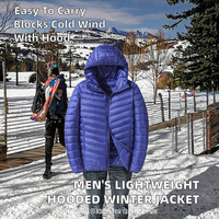Nouvelle Veste Décontractée Homme Hiver 2026 Légère Matelassée Tendance Coupe Slim Portable Chaude à Capuche Coupe-Vent Teinte Unie
